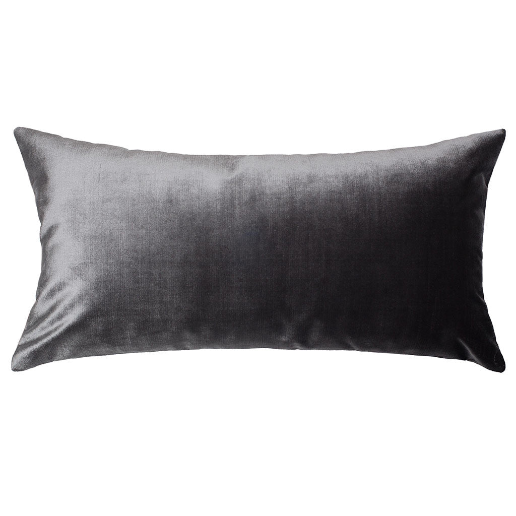 Charcoal Grey Velvet Throw Pillow Crane Canopy