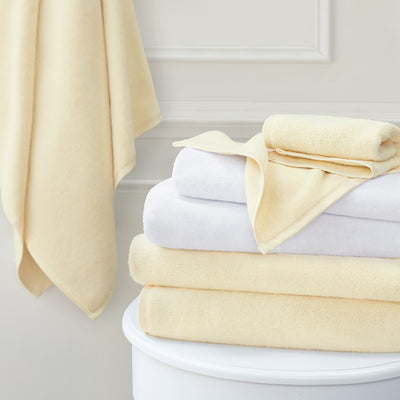 vtg royal velvet hand towel yellow 100% cotton fieldcrest boho cottagecore