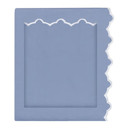 Coastal Blue 400 Thread Count Embroidered Scalloped Sheet Set (Fitted, Flat, & Pillow Cases)