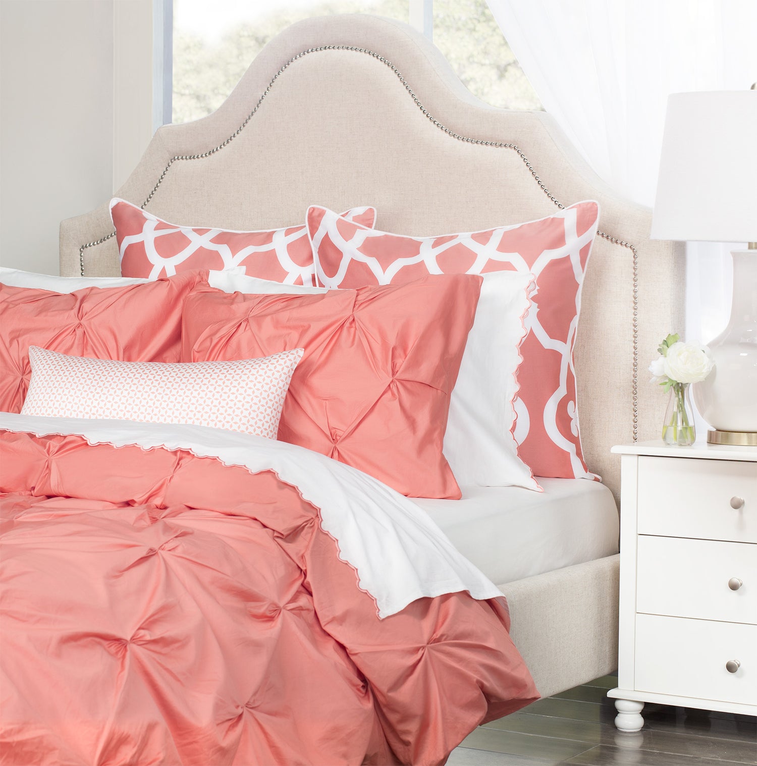 Coral Textured Bedding