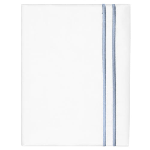 Cornflower Blue Lines Embroidered Flat Sheet