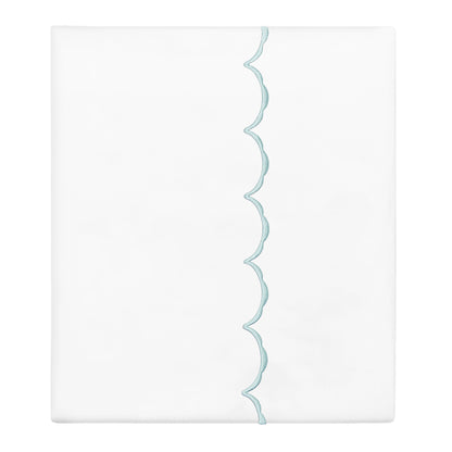 Porcelain Green Wavelet Embroidered Flat Sheet