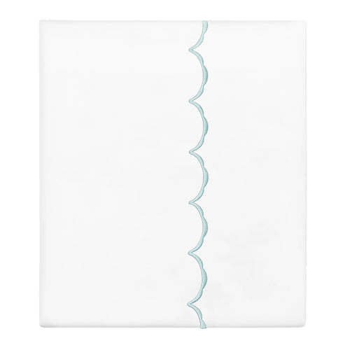 Porcelain Green Wavelet Embroidered Flat Sheet