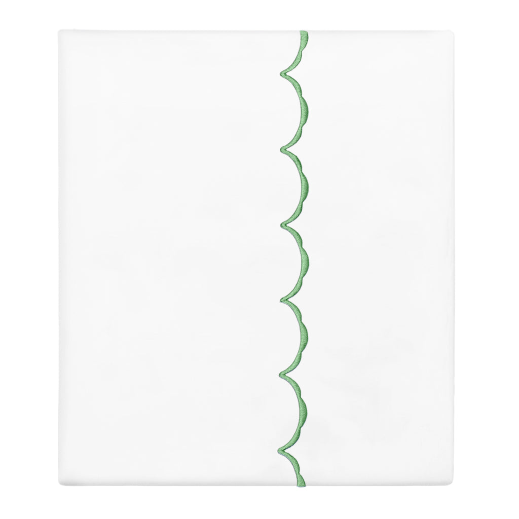 Palm Green Wavelet Embroidered Flat Sheet