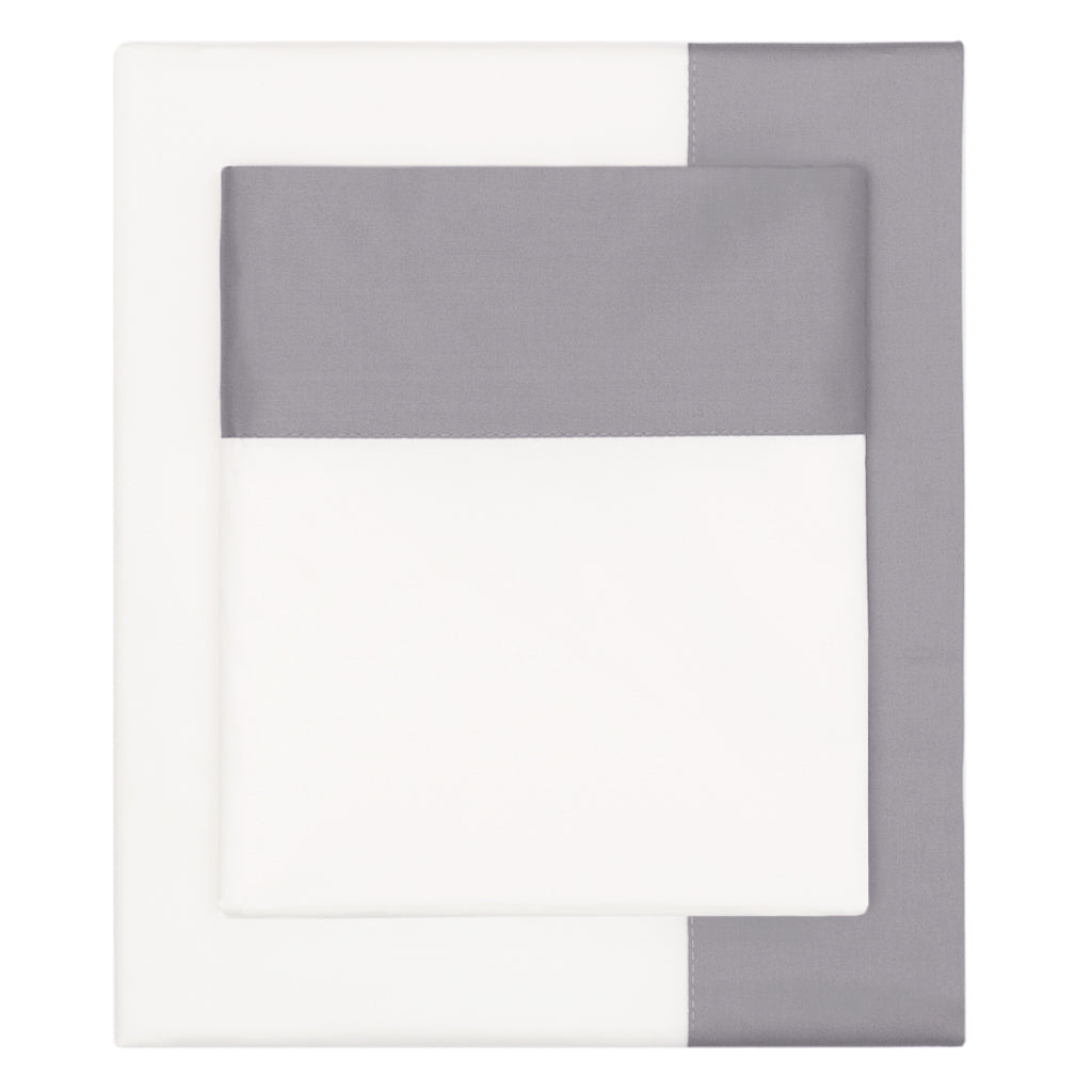 English Grey Border Sheet Set (Fitted, Flat, & Pillow Cases)