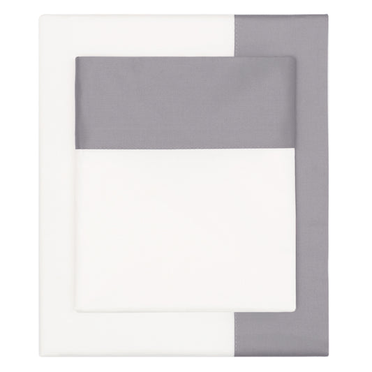 English Grey Border Sheet Set (Fitted, Flat, & Pillow Cases)