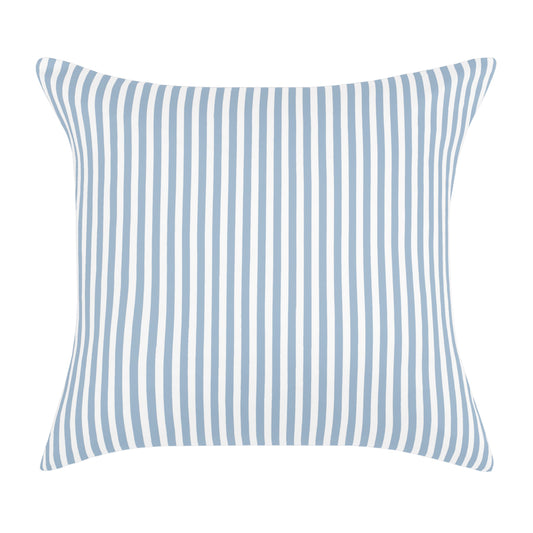 French Blue Striped Square Throw Pillow