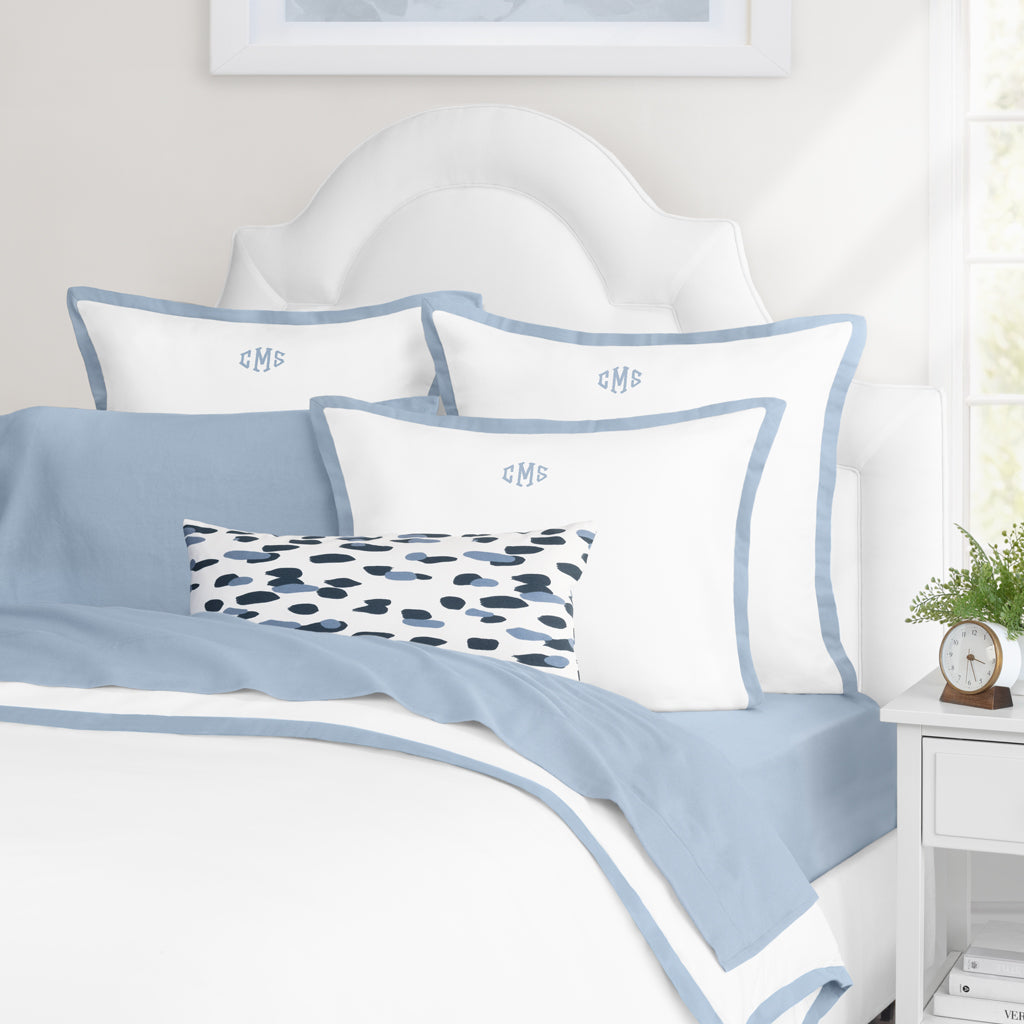 French Blue Quinn Flannel Duvet Cover