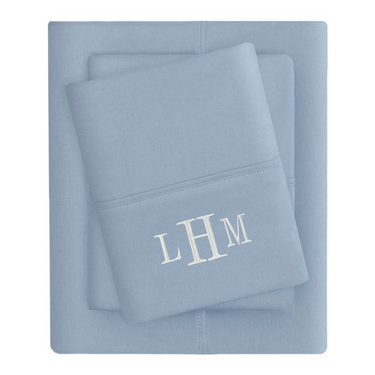 French Blue Flannel Flat Sheet