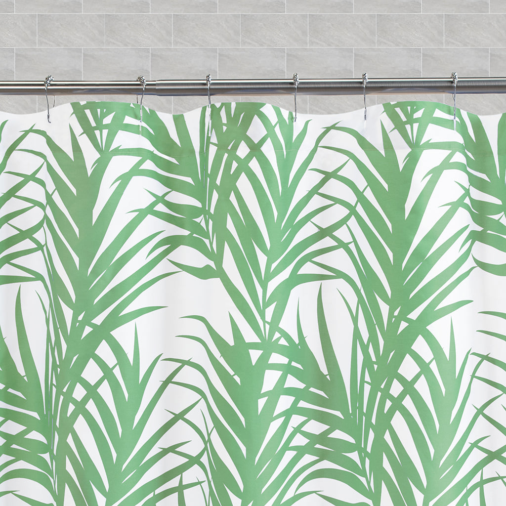 The Green Palm Leaf Shower Curtain