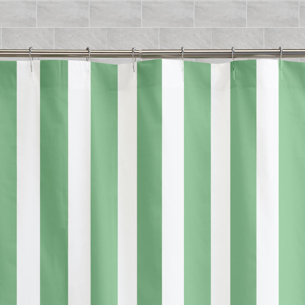 The Green Sailor Striped Shower Curtain