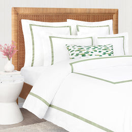 Bella Eucalyptus Framed Percale Euro Sham