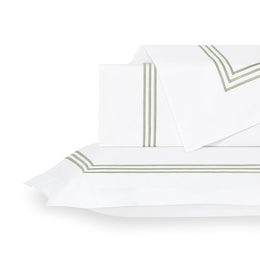 Octavia Eucalyptus Embroidered Percale Duvet Cover