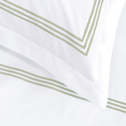 Octavia Eucalyptus Embroidered Percale Duvet Cover