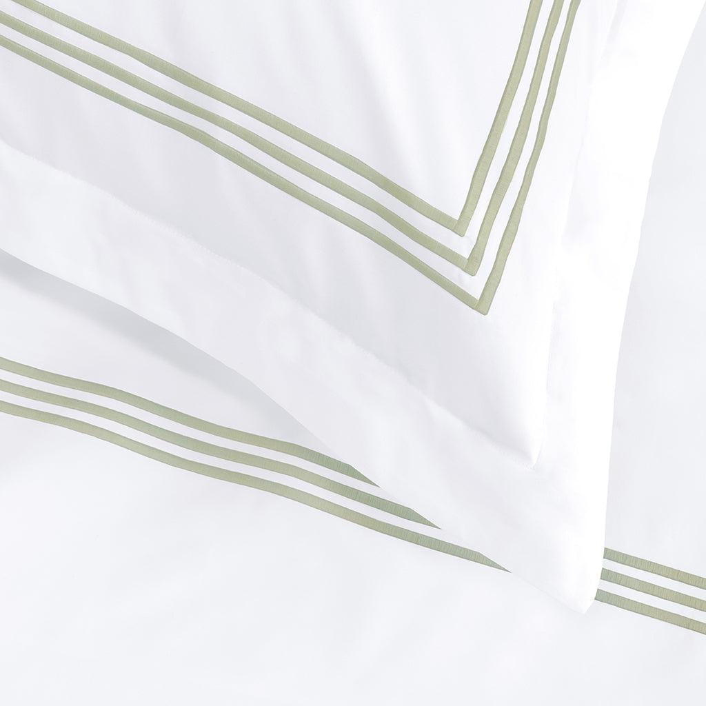 Octavia Eucalyptus Embroidered Percale Euro Sham