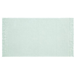 The Mist Green Fringed Textured Bath Mat