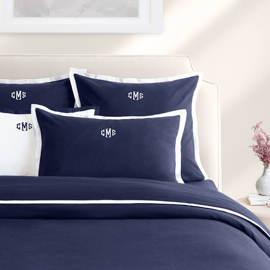 Navy Hudson Flannel Duvet Cover