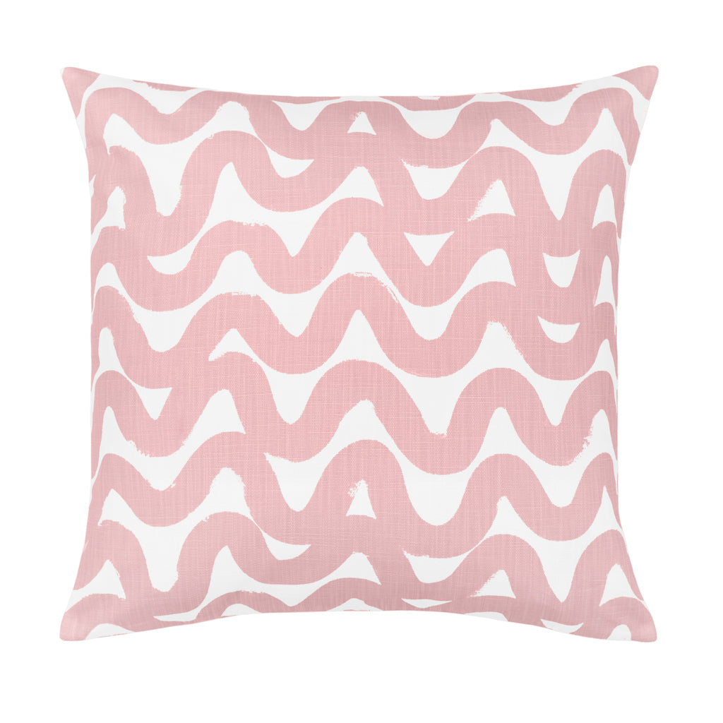 Pink Modern Waves Square Throw Pillow