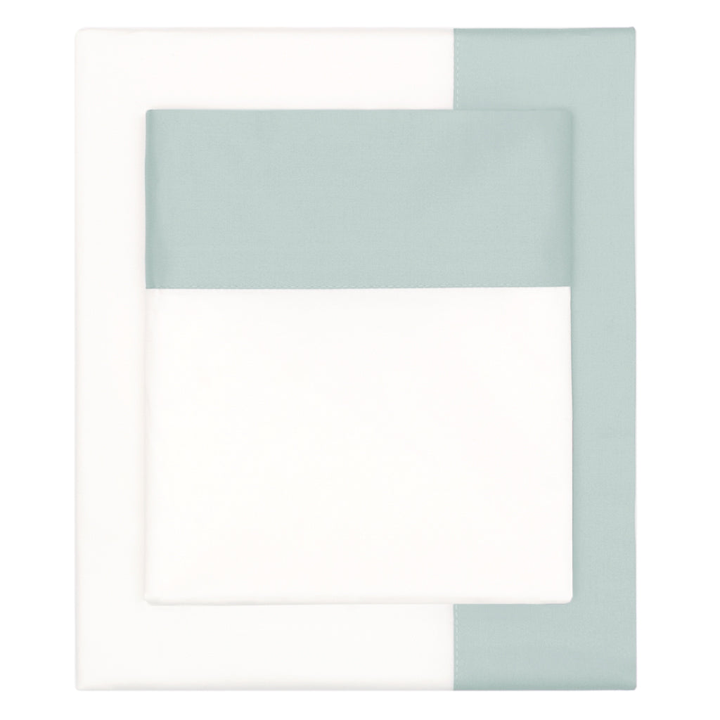 Porcelain Green Border Sheet Set (Fitted, Flat, & Pillow Cases)