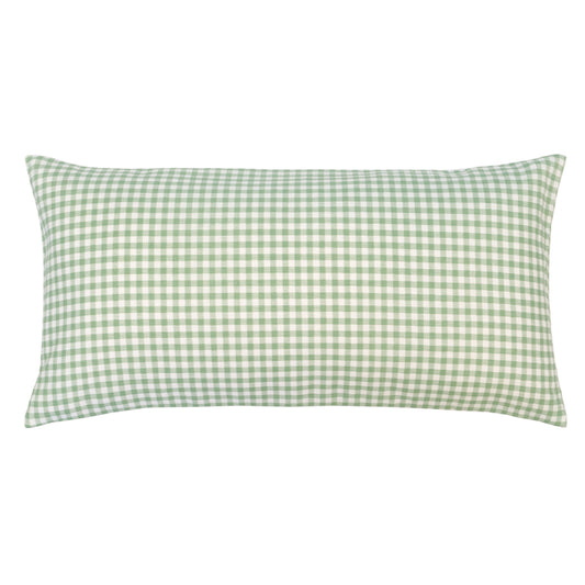 The Green Gingham Throw Pillow