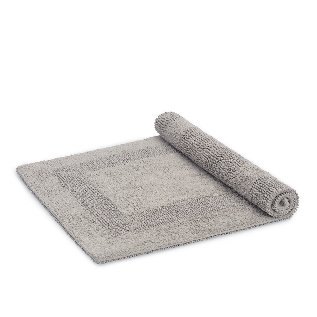 The Grey Tufted Border Bath Mat