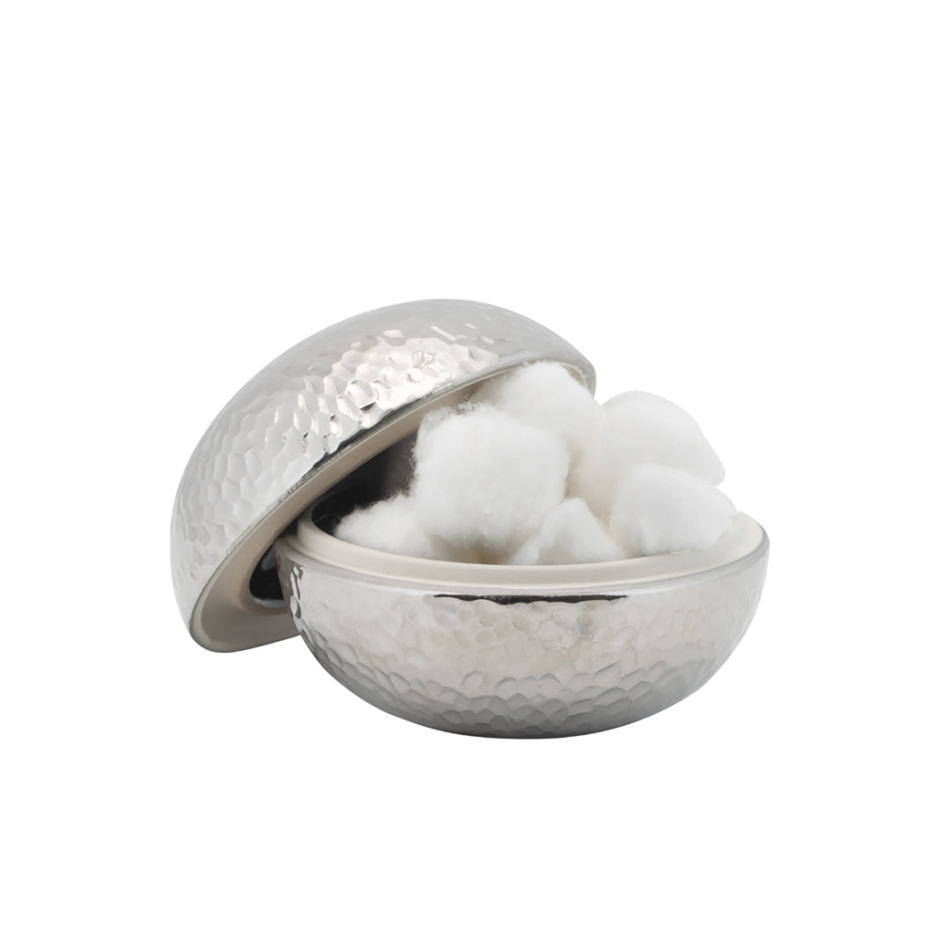 Hammered Ceramic Bath Accessories, Cotton Jar