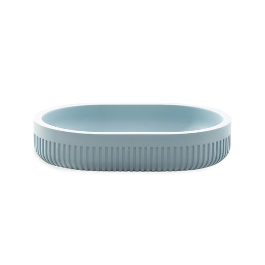 Modern Ribbed Blue Bath Accessories, Soap DishÂ 