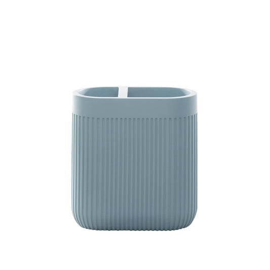 Modern Ribbed Blue Bath Accessories, Toothbrush HolderÂ 