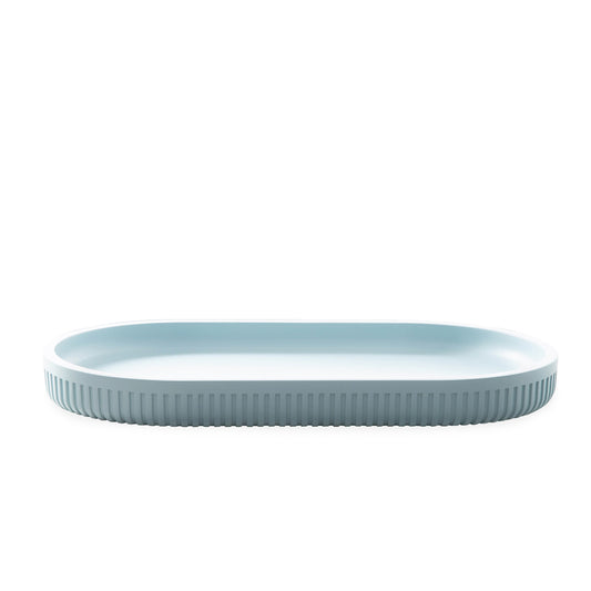 Modern Ribbed Blue Bath Accessories, TrayÂ 