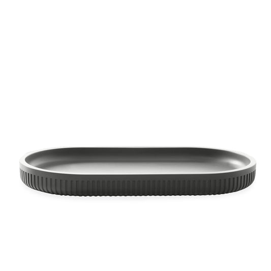 Modern Ribbed Grey Bath Accessories, Tray 