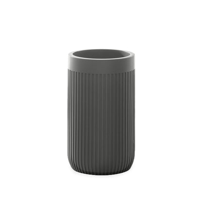 Modern Ribbed Grey Bath Accessories, Tumbler 