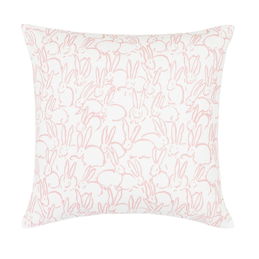 The Pink Bunnies Square Throw Pillow