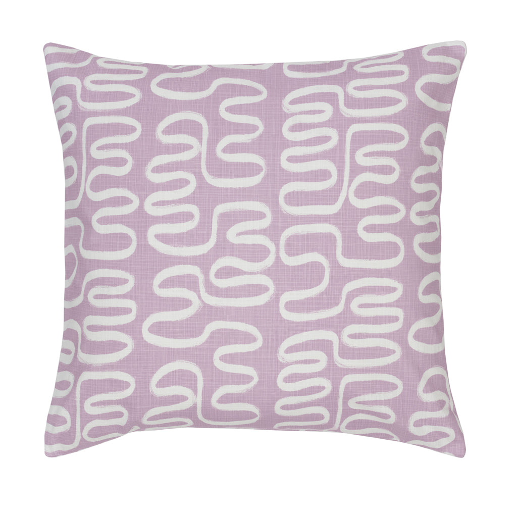 The Purple Squiggly Square Throw Pillow Crane And Canopy