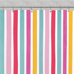 The Rainbow Stripes Shower Curtain