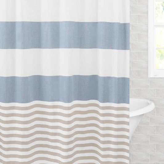 The Sea Stripes Shower Curtain