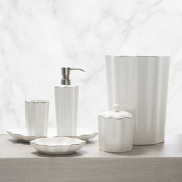 The Silver Scalloped Porcelain Bath Accessories