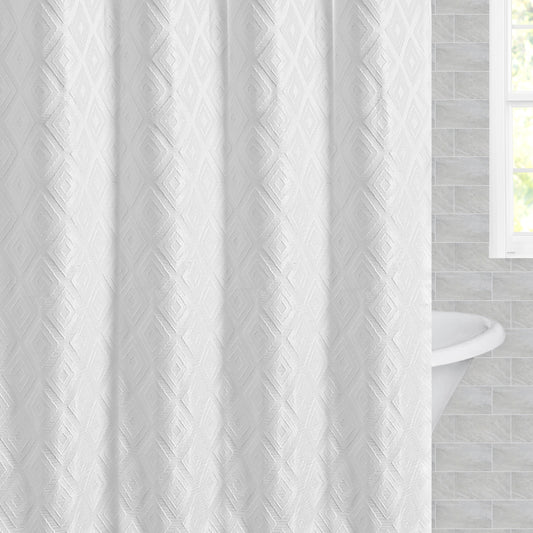 The Textured Diamond Shower Curtain