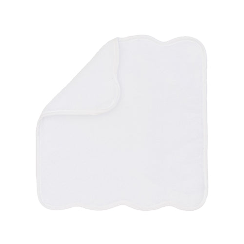 White Scalloped Plush White Washcloth