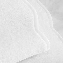 White Scalloped Plush White Washcloth