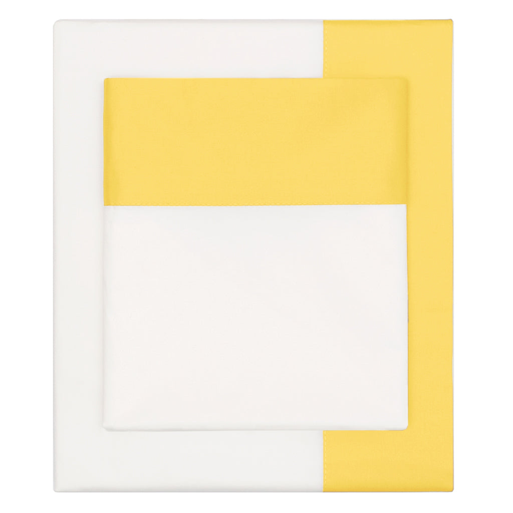 Yellow Border Sheet Set  (Fitted, Flat, & Pillow Cases)