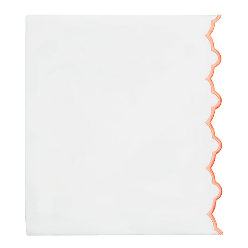 Apricot Scalloped Embroidered Flat Sheet