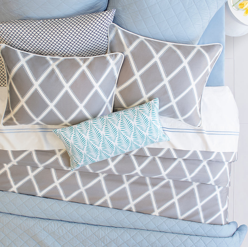 The French Blue Lines Embroidered Sheet Set