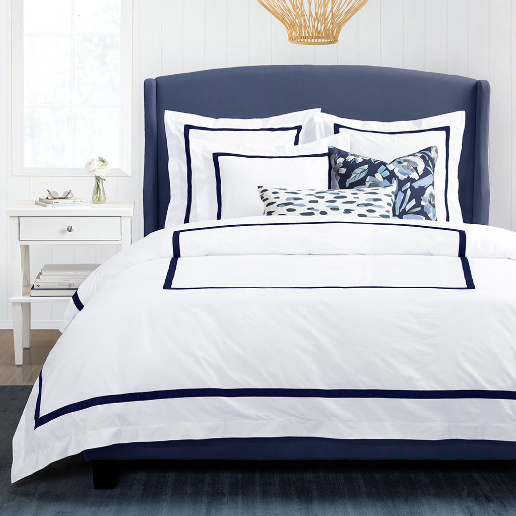 Bella Midnight Framed Percale Euro Sham