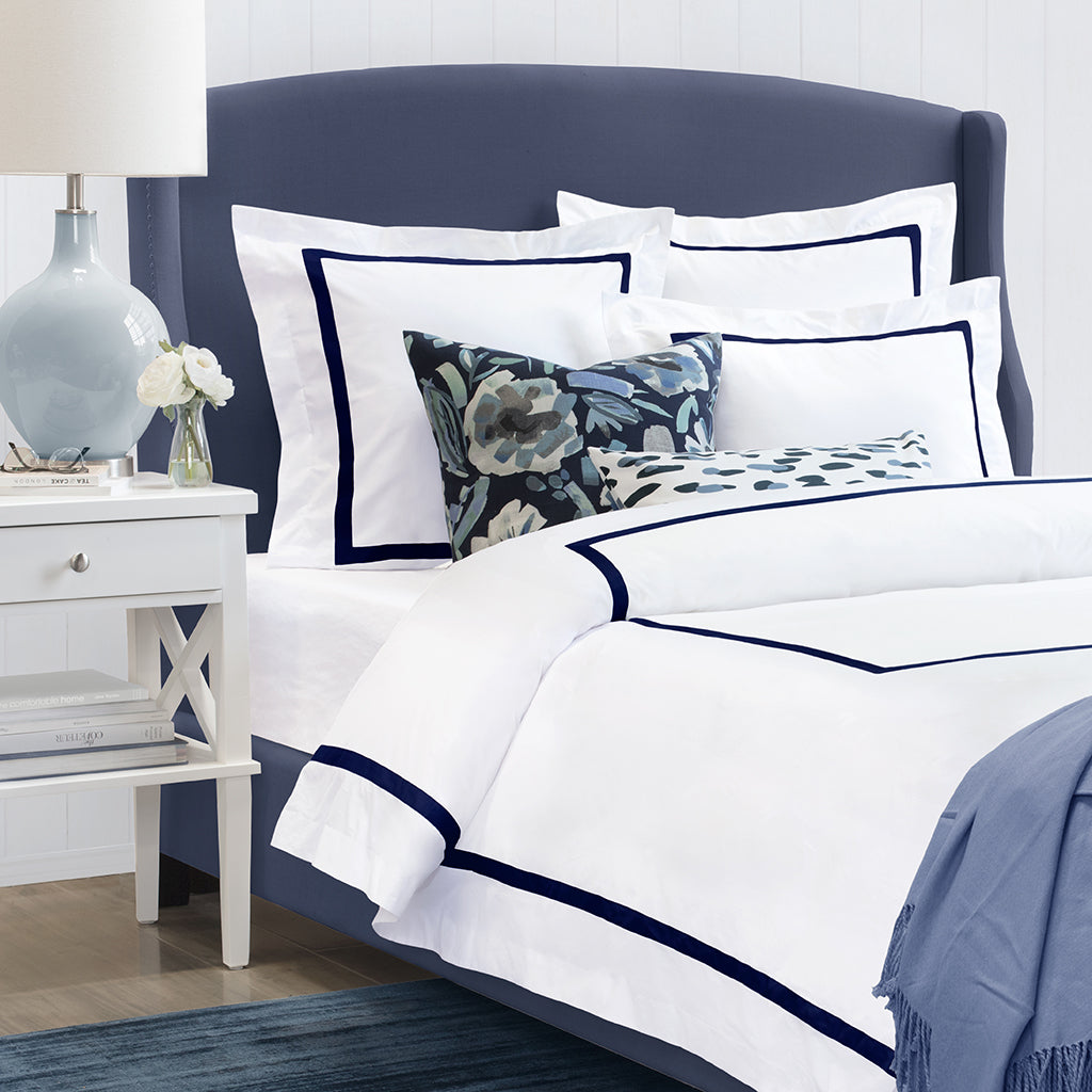 Bella Midnight Framed Percale Duvet Cover