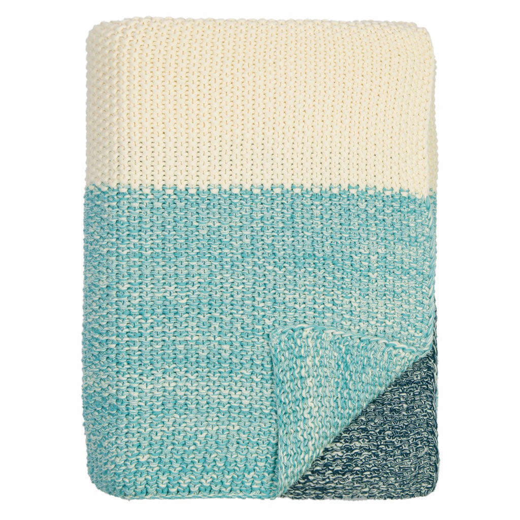 The Blue Tri-Colored Block Throw