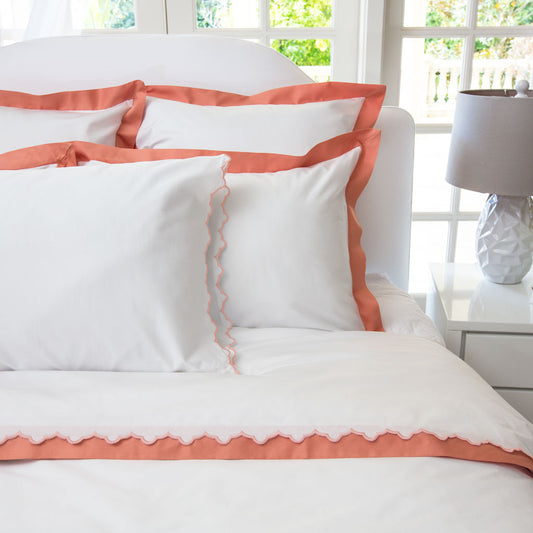 Apricot Linden Border Duvet Cover