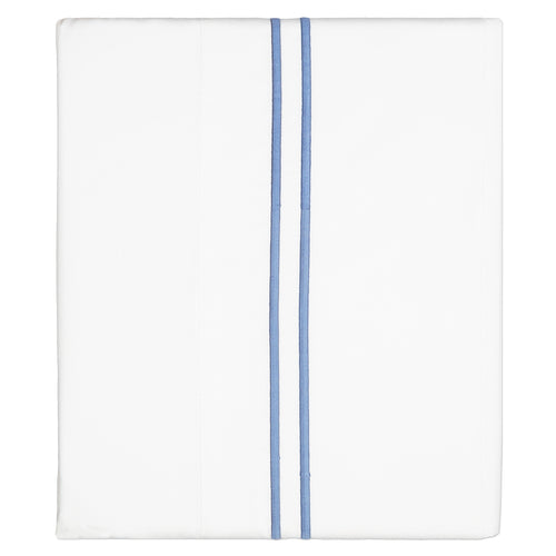 Coastal Blue Lines Embroidered Flat Sheet