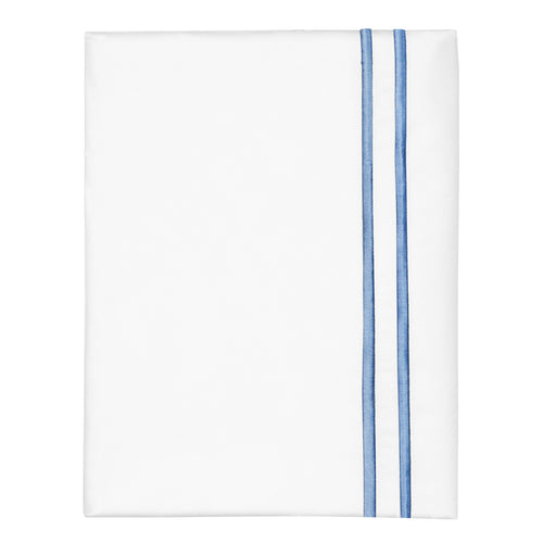 Coastal Blue Lines Embroidered Pillowcase Pair