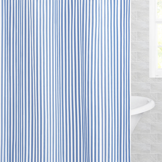 The Capri Blue Lines Shower Curtain