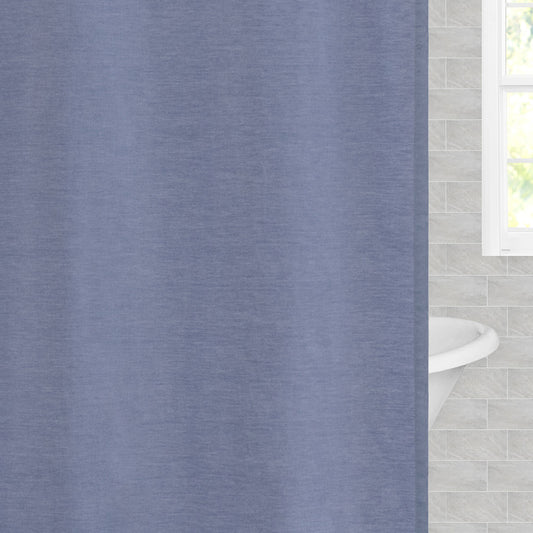 Blue Chambray Shower Curtain